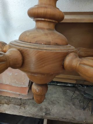 Lámpara techo 5 brazos madera