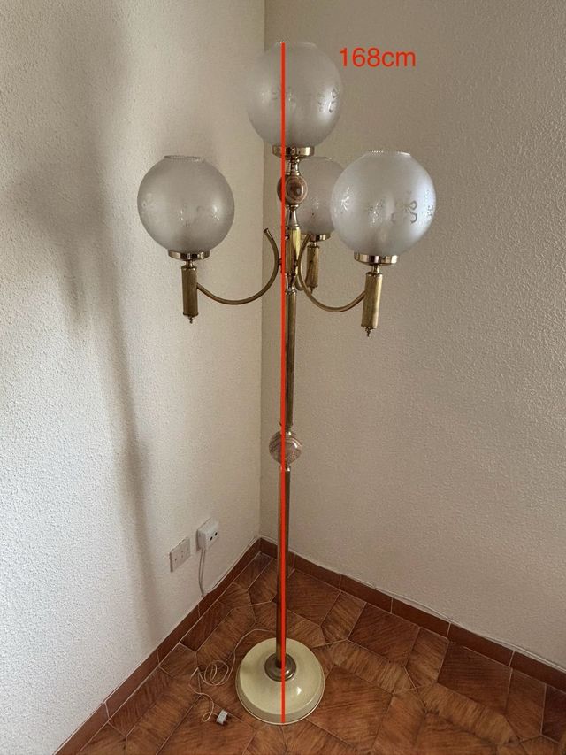 Lámpara pie 4 luces vintage