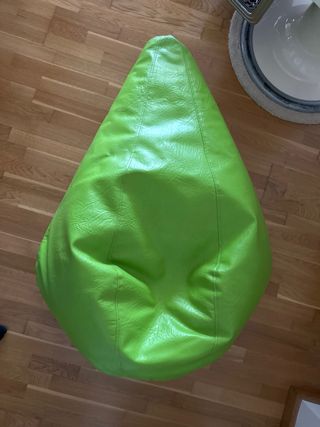 Silla puff piel sintética verde