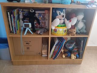 Armario infantil con libros y juguetes