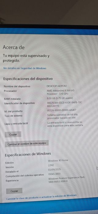 Ordenador de escritorio estudio/trabajo