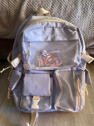 Mochila escolar kawaii azul