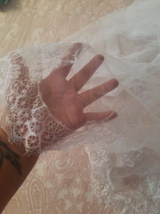 Velo novia blanco - encaje