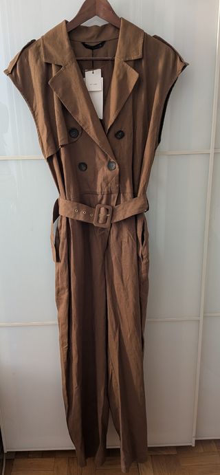 Mono Zara lino marrón nuevo