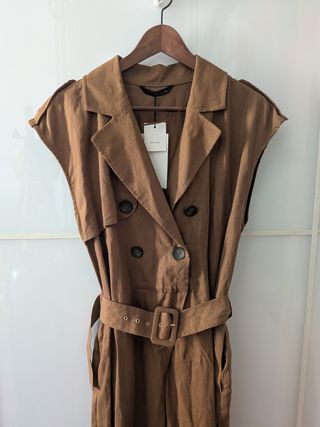 Mono Zara lino marrón nuevo