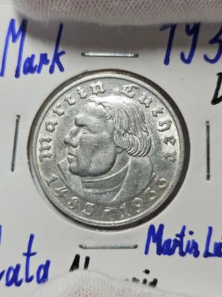 Moneda de plata 2 Mark 1933 D de Alemania