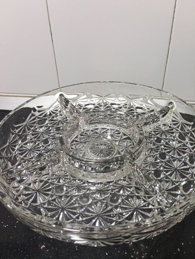 Bandeja aperitivos cristal 4 compartimentos
