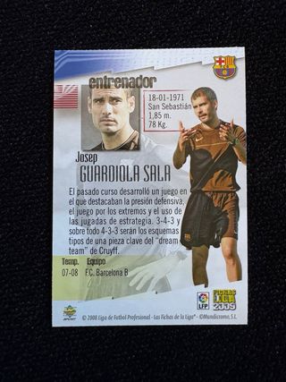 Cromo Pep Guardiola Error FC Barcelona Novato 