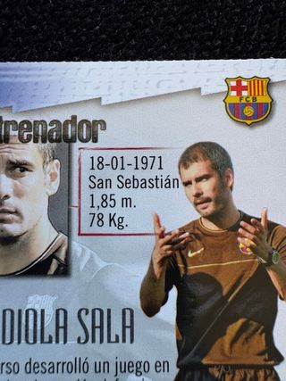 Cromo Pep Guardiola Error FC Barcelona Novato 