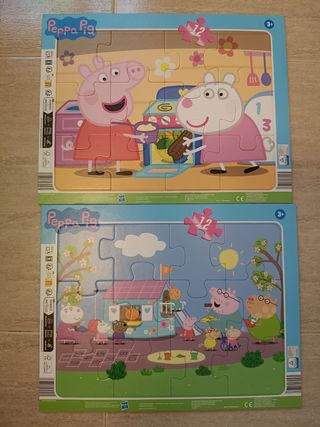 2 Puzzles Peppa Pig 12 piezas