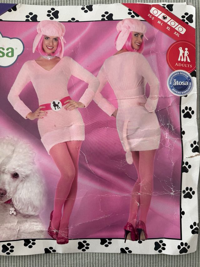 Disfraz caniche Atosa rosa - Talla M