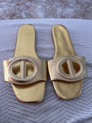 Sandalias doradas mujer -talla 39