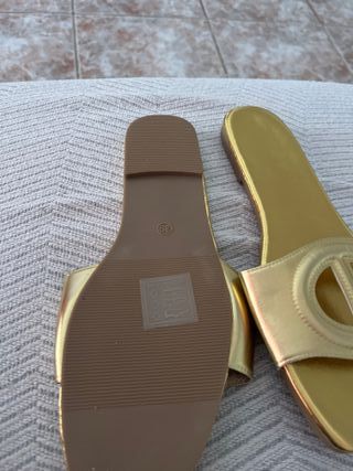 Sandalias doradas mujer -talla 39