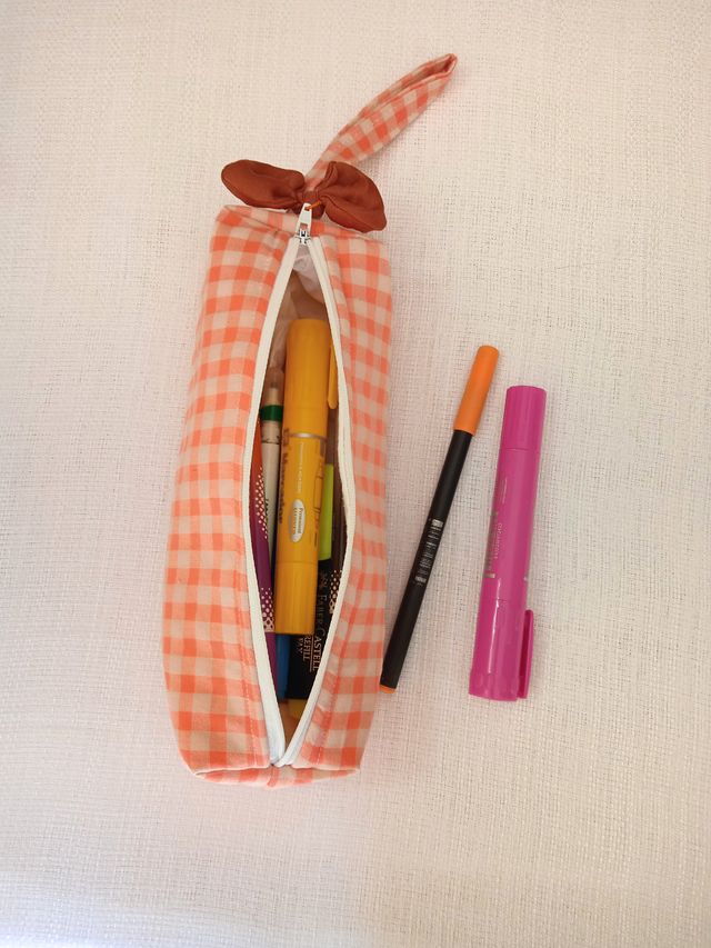 Estuche escolar tela cuadros