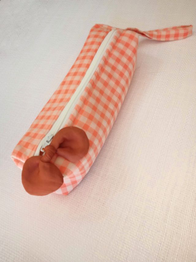 Estuche escolar tela cuadros