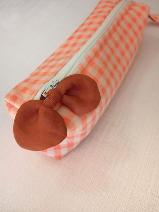 Estuche escolar tela cuadros