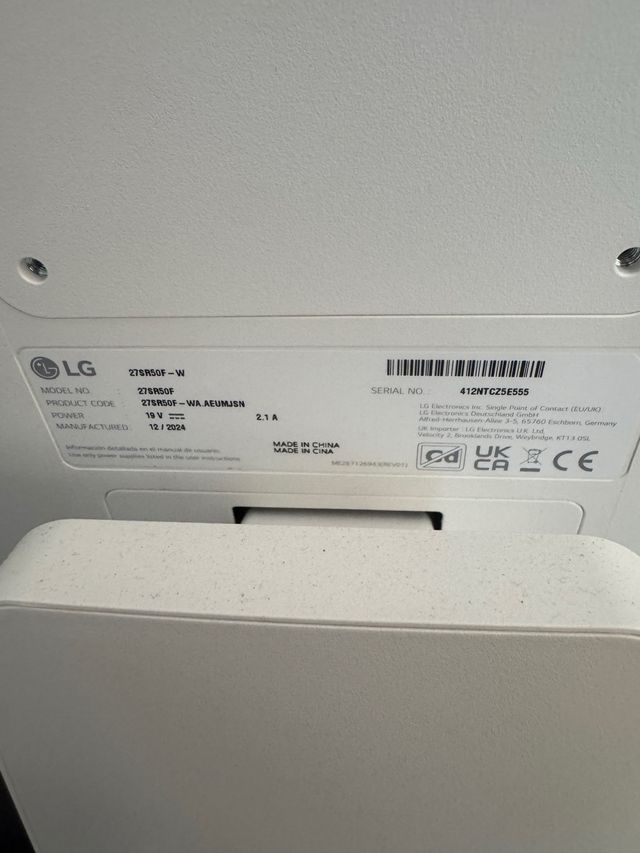 Monitor LG blanco - HDMI, USB