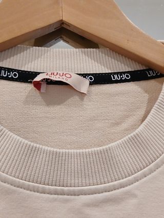 Felpa Liu Jo beige con cristalli