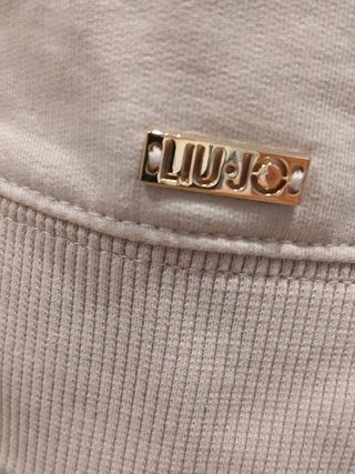Felpa Liu Jo beige con cristalli