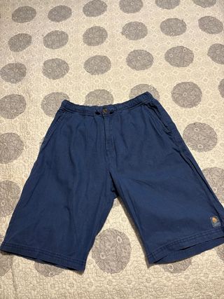 Bermudas azul marino algodón-lino