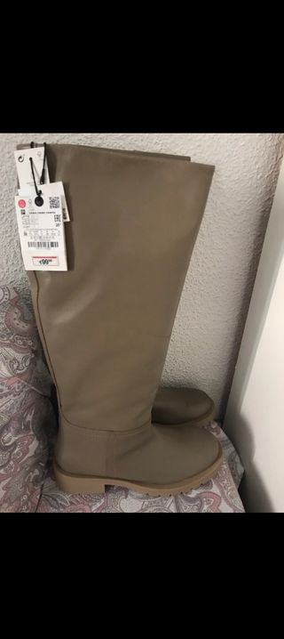 Botas altas Zara beige - 38