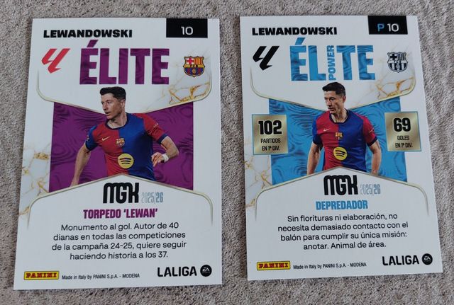 Cartas Lewandowski Panini Élite