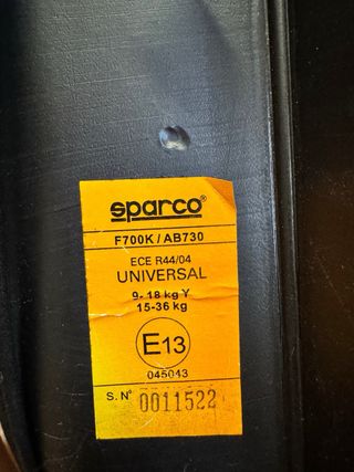 Silla coche Sparco niño grupo 2/3