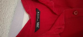 Vestido estilo camisa roja Zara