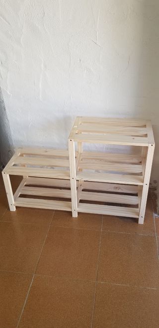 Zapatero de madera - 2 estantes
