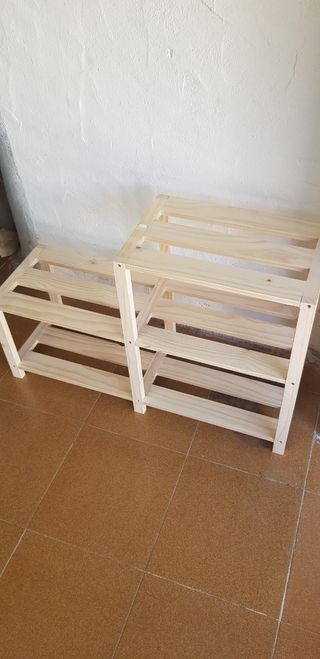 Zapatero de madera - 2 estantes