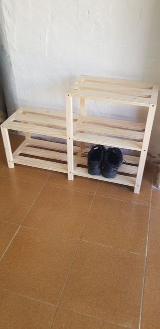 Zapatero de madera - 2 estantes