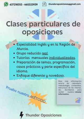 Clases particulares oposiciones en Murcia. 