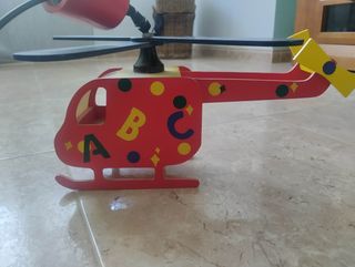 Helicóptero luz infantil de madera
