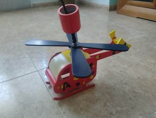 Helicóptero luz infantil de madera