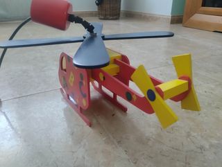 Helicóptero luz infantil de madera