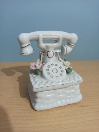 Joyero teléfono porcelana vintage
