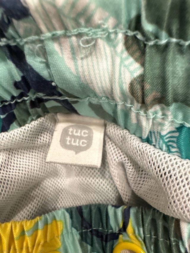 Bañador niño 7 años - Verde Amarillo