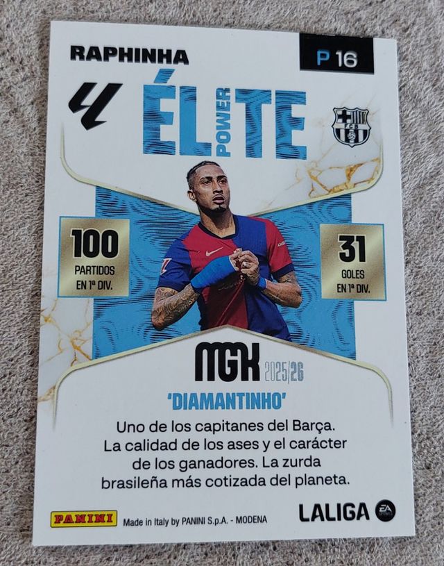 Carta Raphinha Elite Panini firmada