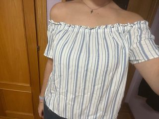 Blusa rayas azules y blancas