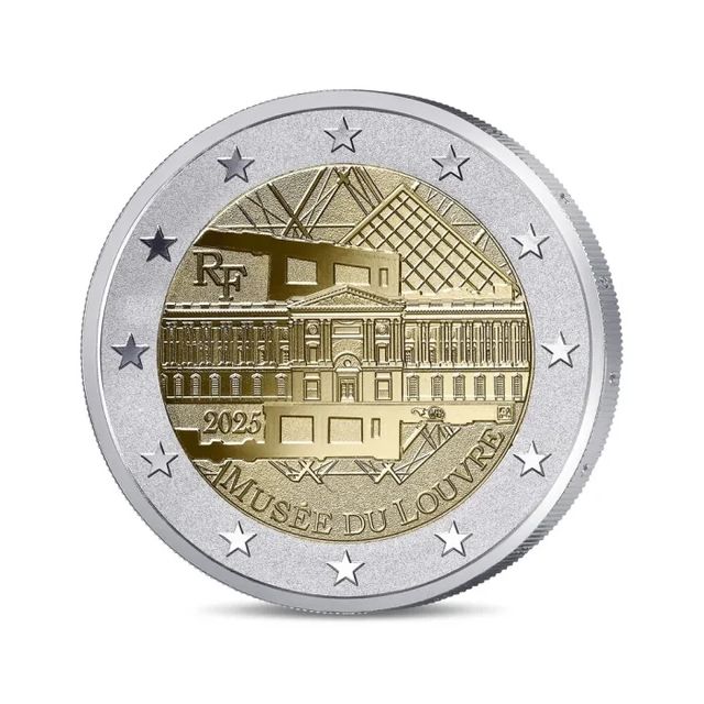 Moneda 2€ Francia 2025 Louvre proof inversa
