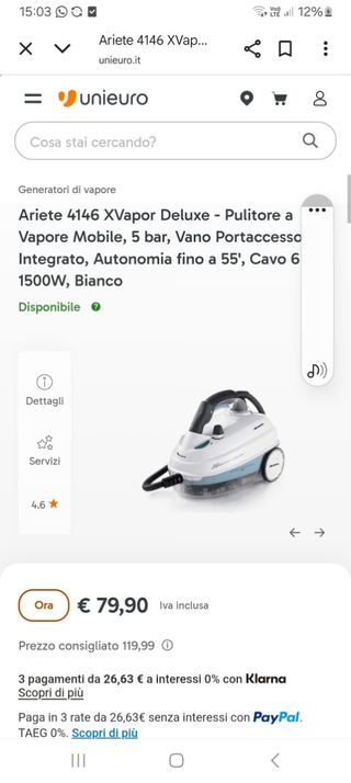 Accessorio Ariete  pulitore vapore