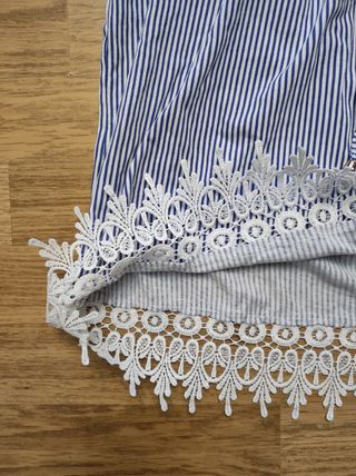 Blusa rayas-Bardot azul y blanco