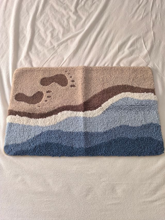 Alfombra baño - Huellas playa 50x80cm