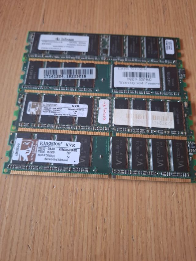 3x RAM DDR1 Infineon, Kingston, Matrix