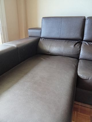 Sofá Chaise Longue Marrón Divatto