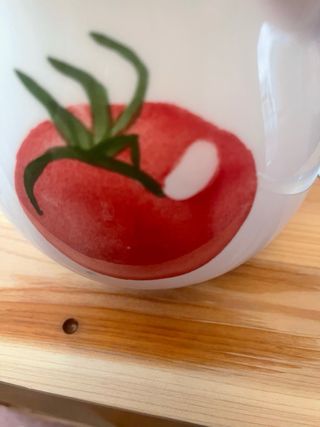 Jarra cerámica tomates - roja, blanca