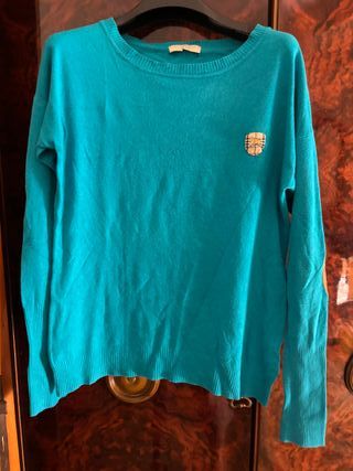 Maglia turchese a maniche lunghe