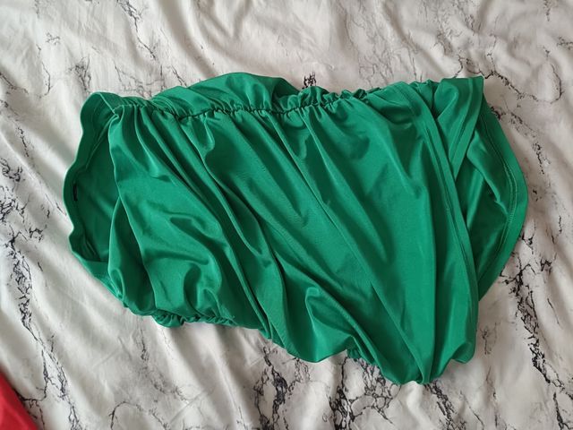 Falda drapeada - Verde y Roja