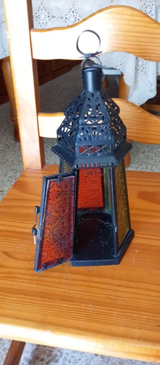 Farol multicolor metal y cristal
