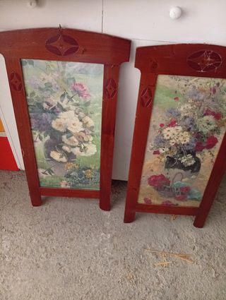 2 Cuadros Flores Antiguos
